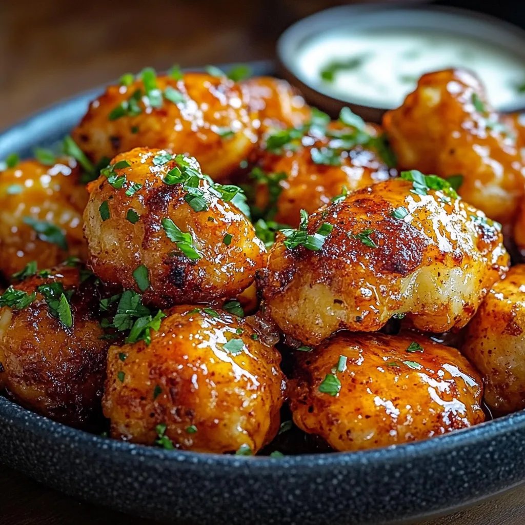 Würzige Buffalo Blumenkohlhäppchen