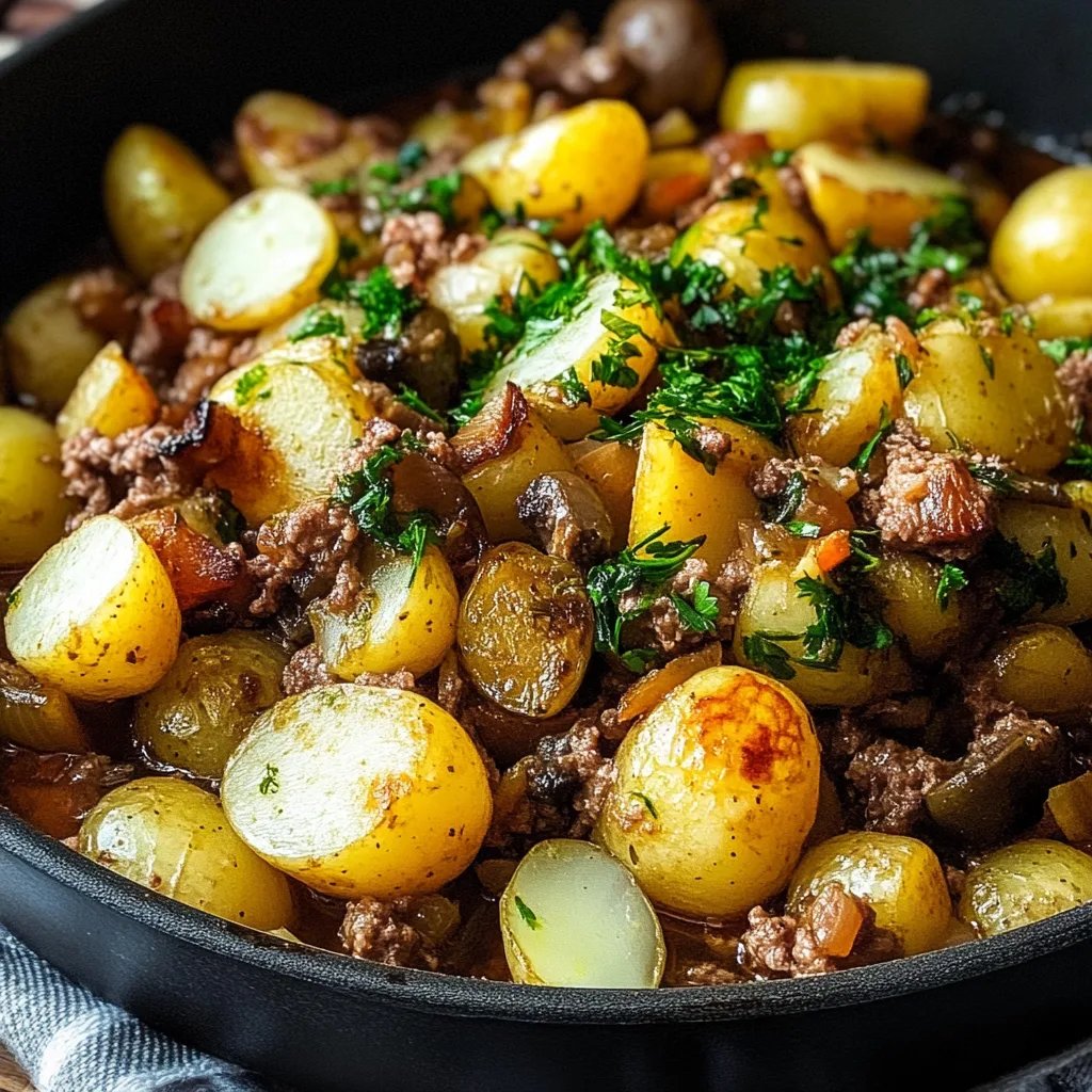 Würzige Kartoffel-Rosenkohl-Pfanne