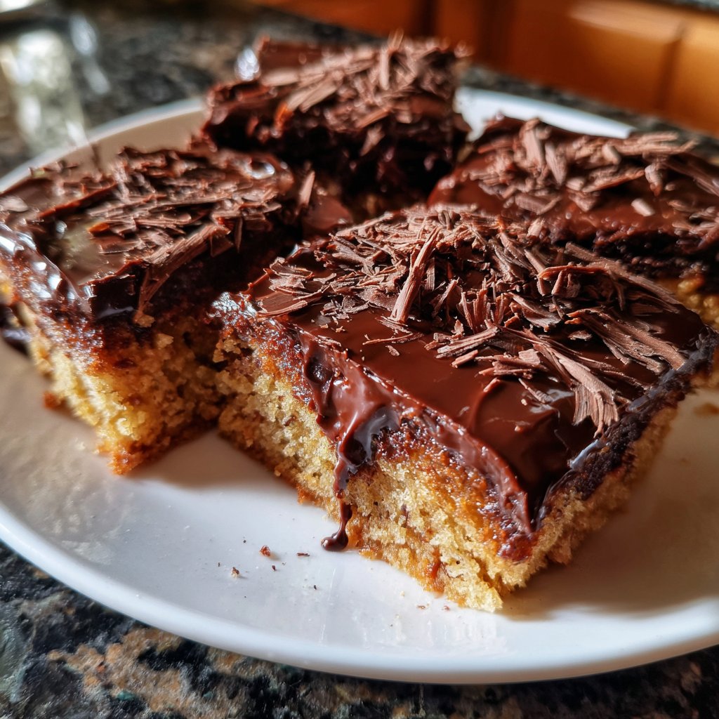 Blechkuchen mit Schokoglasur