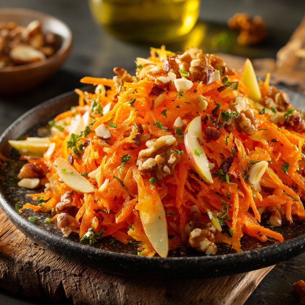 Karotten Salat Mit Apfel Und Nüssen
