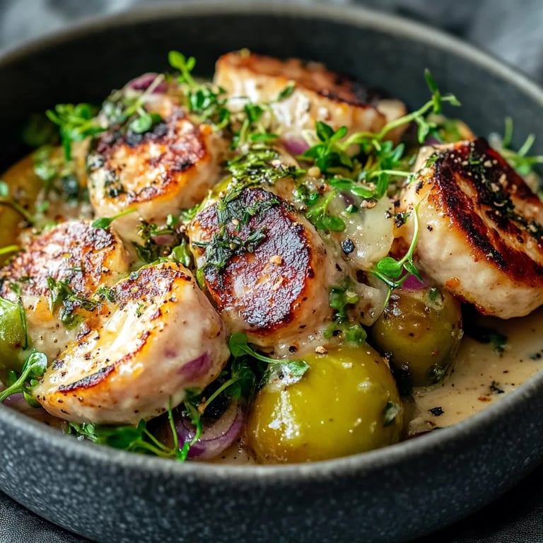 Rosenkohl in Frischkäse-Senfsauce