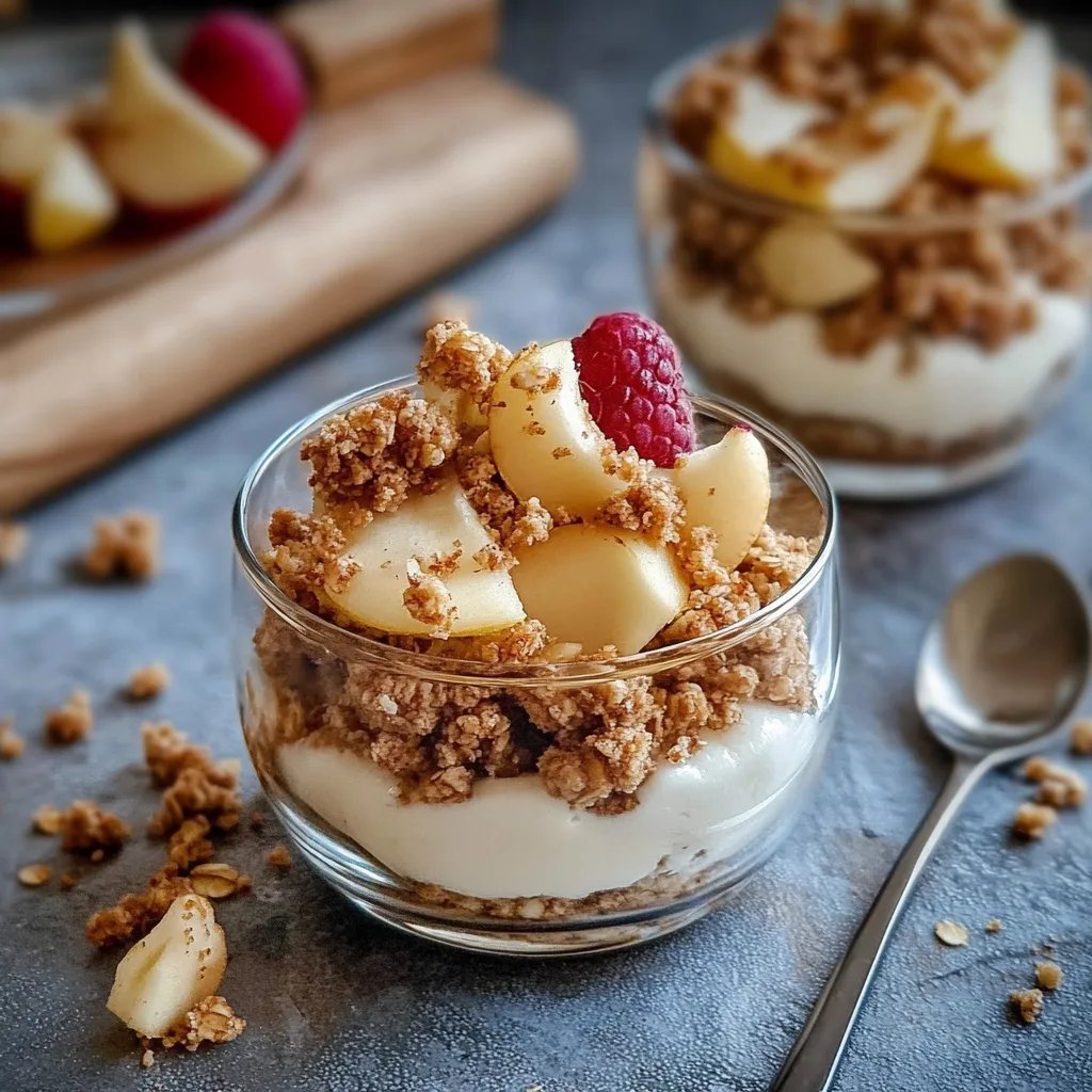 Apfel-Crumble im Glas